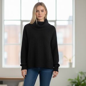 Anthropologie Moth Women's XS Black Cowl Neck Pullover Sweater